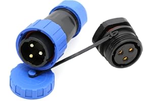 ZBLZGP TY20 3 Pin 25A Circular Waterproof Connector No Soldering Panel Mount Male Female Power Plug Screw Connection Quick Release for Outdoor Power