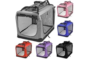 Petbarn Portable Soft Fabric Pet Carrier Folding Dog Cat Puppy Travel Transport Bag (Medium, Grey)
