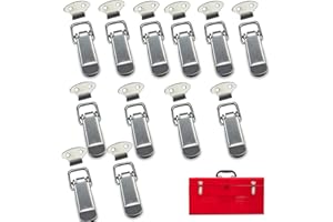 IUKUNNE 12pcs Fermoir à Bascule Acier Inoxydable,Loquet Bascule en Acier Inoxydabl,Fermeture à Levier Loquet à Ressort,Loquet à Bascule Pour Coffre à Outils,Boîte,Armoire