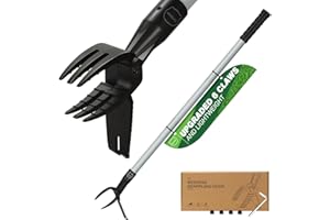 MIAOKE Outil de désherbage léger à 6 Griffes de 113 cm avec Plateforme de Pied, extracteur Manuel pour pelouse, terrasse, Jardin, Crabe, Pissenlit sans se pencher ou s'agenouiller