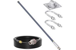 YILIANDUO 868MHz LoRa Antenna 5.8dBi Outdoor Fiberglass Aerial Weatherproof N-type Male FRP Antenna with N type Extension Cable 5M for HNT Helium Hotspot Miner LoraWan Gateway Bobcat Devices