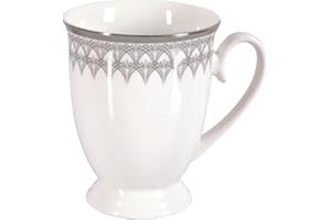 DAJAR Ambition kubek do kawy porcelana Diana style 3 300 ml kubek do picia kubek do herbaty filiżanka filiżanka na nóżce uchwyt porcelanowy nowoczesny elegancki