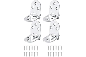 MaYuLa 4Pcs Flip Hinges Round Edge 180 Degree Zinc Alloy Folding Flip Top Hinge Stainless Steel Piano Hinge Table Hinges with Screws for Sewing Machine Cabinet Cupboard Wooden Box