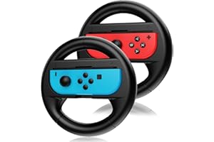 Tuocal 2 Packs Steering Wheels for Nintendo Switch & OLED Joy-Cons, Switch Racing Wheels Controller Accessories for Mario Kart 8 Deluxe (Black&Black)