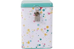 ‎I-TOTAL I-TOTAL® - Lustige Spardose mit Vorhängeschloss und Schlüssel/ Metallmünzgeldbörse mit Schloss (BUBBLES)