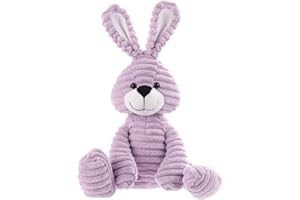 Apricot Lamb Jouets en Peluche en Velours côtelé Lapin Bunny en Peluche Doux câlin Parfait pour Enfant （Lapin en Velours côtelé，Violet，23cm）