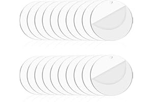 KDIMSU 20 Stück Rund Klare Acrylplatte, 10cm Breite 2mm Dick Acrylscheiben, Acryl Rund Transparent, Acryl Platten, Acrylscheibe Rund mit Loch für DIY Bildrahmen Malerei Handwerk Dekorativen (10 cm)