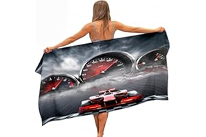 Stillshine. Grande Serviettes Plage Serviettes Bain Absorption l'eau Séchage Rapide Microfibre XL XXL Voiture Course Thème Serviette Enfant Jeunes l'homme Couverture (Couleur3,70x150cm)