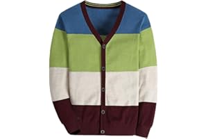 BASADINA Boys Cardigan Kids Knitwear Sweater Christmas Striped Long Sleeve Sweatershirt Pullover Button Down Warm Jumpers 3-13 Years