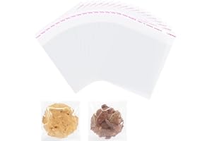 SUBTAVIK 100 pezzi piccoli sacchetti di cellophane, sacchetti di cellophane trasparenti autoadesivi piccoli sacchetti per dolci per biscotti, dolci, gioielli, regali e forcine (10x10 cm/4x4 pollici)