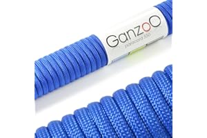 Ganzoo Paracord 550, corda da 4mm, 3 Metri, Poliestere, Tipo 3-7 fili interni, fai da te guinzaglio per cani collare bracciale, campeggio sopravvivenza e corda multifunzione, blu reale