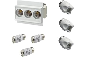 MPS-CONTACT Neozed Sicherungssockel Set D02 - Schraubsicherung - 16A / 20A / 25A / 35A / 50A / 63A - Schmelzsicherung Schraubsicherung E18 Keramik 3 polig, Größe: 50A