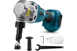 XIIW Grignoteuse Électrique de tôle Compatible Avec Batterie Makita 18V, 800W Grignoteuse De Métal Sans Fil moteur Sans Balais, 2200 TR/Min Max, Tête de Coupe orientable 360°, Outil de Découpe du Métal