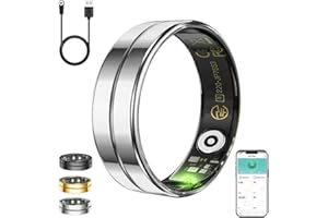 Bclsks Gifts Christmas for Women Men,Smart Ring for Women Men,Health & Activity Tracker with Heart Rate,Sleep Monitoring/Blood Oxygen/Motion Tracking,Waterproof & No Subscription Required Silver 8