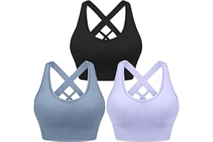 Leversic Reggiseno Sportivo da Donna Reggiseno Yoga Top Fitness Donna Imbottito Senza Ferretto Reggiseni Push Up per Yoga Jogging Gym S-XL