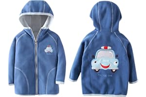 ANIMQUE Niños Bebé Chaqueta de Forro Polar con Capucha Niño Niña Pequeño Cremallera Abrigo Informal Cálido de Vestir Exteriores Primavera Otoño Invierno Transiciones Temporadas