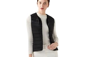 PEUIGNAO Doudoune Legere sans Manche Femme Duvet Courte Gilet Doudoune Légère Fine sans Manches Femme Grande Taille Gilet Duvet Femme Manteau sans Manche Femme Veste Matelassée sans Manches Femme Hiver Chaude