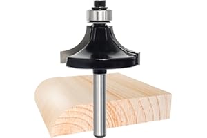Akylin Round Over Router Bits, 1/4 Inch Shank, 1/2" ( 12.7mm ) Radius，Tungsten Carbide Tipped, Rounding Edge Forming, Round Over Beading Router Bits