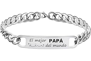 LUODAN Pulsera Hombre Regalos Originales Pulsera con Inscripción 'el mejor del mundo', Regalo para Papá Abuelo Padrino Tío... Ajustable Pulsera Regalo para Hombre,Regalo para Día del Padre