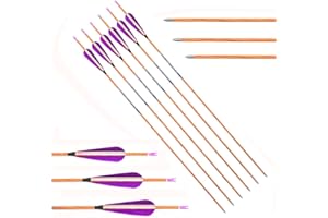 ACCMOS ID 4.2 mm Hunting Arrow 4" Purple White Feather Spine 600 700 800 Wood Like Arrow Shaft Blue Tags Carbon Arrows for Bows Arrows Archery 6pcs
