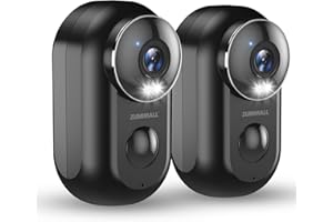 ZUMIMALL 2K WiFi Zewnętrzna Kamera Monitoringu, 2,4 G WiFi Bezprzewodowa Kamera Monitorująca, Detekcja ruchu PIR, syrena, Dwukierunkowy dźwięk, Kolorowym Noktowizorem, IP66, 2 Sztuki