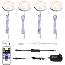 AIBOO LED Cabinet Light, Complete Set, Under-Cabinet Lights with Remote Control, Kitchen Lights Display Light Warm White 2700K, LED Under-unit Light Set Including All Accessories AIBOO LED Cabinet Light, Complete Set, Under-Cabinet Lights with Remote Control, Kitchen Lights Display Light Warm White 2700K, LED Under-unit Light Set Including All Accessories