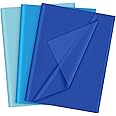 PLULON 60 Sheets Frozen Mermaid Birthday Party Blue Tissue Paper Bulk, Gift Wrap Tissue Paper Sheets for Packaging Birthday Baby Shower Bachelorette Bridal Shower Blue Party Decorations