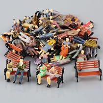 FIGURINES PEINTES RÉALISTES à l'échelle HO pour aménagements de trains