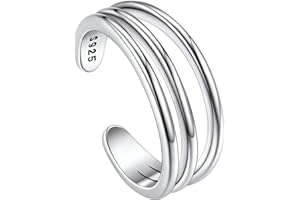 Silvora Anillos para Dedo de Pie en Plata de Ley 925, Anillos Midi Ajustable con Varios Diseños, Joyeria para Sandalia Fiesta Baile