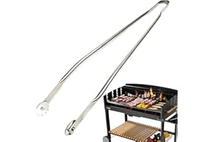 FRDYEYDJ Pince de cuisine réversible en acier inoxydable pour saucisses, saucisses, barbecue, 40 cm, pour retourner la viande, le bacon, les steaks, les légumes (1 pièce, 40 cm)