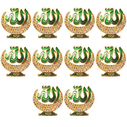 ART N HUB Set of 10 Brass 24 K Gold Plated With Stones Allah Sign , Car Dashboard Idol Handicraft Statue & Decorative Spritual Ibadat Vastu Showpiece - Muslim Religious Ibadat Gift Item & Mujasma Sazi for Masjid / Temple / Home Decor / office / Study Table RS.798 (80.00% Off) - Amazon ART N HUB Set of 10 Brass 24 K Gold Plated With Stones Allah Sign , Car Dashboard Idol Handicraft Statue & Decorative Spritual Ibadat Vastu Showpiece - Muslim Religious Ibadat Gift Item & Mujasma Sazi for Masjid / Temple / Home Decor / office / Study Table RS.798 (80.00% Off) - Amazon