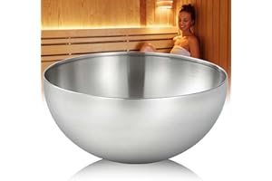 AICHARYNIC Sauna Verdampferschale Extra Groß Ø15cm Edelstahl Sauna Aromatherapie Schüssel für Sauna Aufguss, Feuerfestes Sauna Zubehör Geeignet für Saunakristalle und Mentholkristalle, Silver