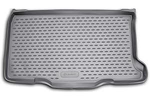 Element Tapis de Coffre Bac de Protection Antiderapant en Caoutchouc sur Mesure Fiat 500 2008-2020, Noir