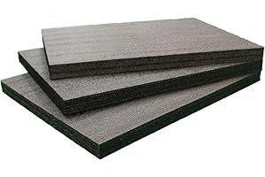 THE LEAN WAREHOUSE Tool Foam Drawer Liner - 3 Pack - Charcoal Grey - 55mm Depth - A2 550 x 415 x 55mm - Easily Store and Protect Your Tools from Damage