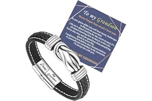 SRANICH To My Son/Grandson/Husband/Boyfriend/Uncle/Nephew/Man/Brother Bracelet,braided leather bracelet for Son/Grandson/Husband/Boyfriend/Uncle/Nephew/Man/Brother Christmas Gifts,Bracelet Gifts for men