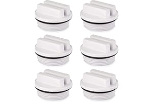 VEGOATY Winterstopfen Pool 1,8 Zoll (6er Set) – Frostschutz Gewindeanschluss Für Einlaufdüsen, Skimmer & Rücklaufrohre | Pool Winter Stecker Düse Mit Gummidichtung | Winterkappe Set Gegen Frostschäden
