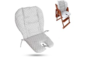 Ywoworld Hochstuhl-Kissen, große Verdickung für Kinderwagen/Auto/Hochstuhl-Sitzkissen, atmungsaktiv, geeignet für alle Arten von Baby-Esszimmerstühlen (Fashion Grey Star)