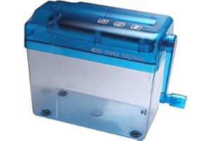 SNOWINSPRING Jcevium A6 Manual Shredder Desktop Hand Crank Shredder Hand Paper Shredder Document File Handmade Straight Cutting Machine for School Office