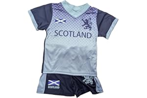 MANAV Kids Godfrey Scotland Football Suit Football Kits Activewear Soccer Jersey, Boys Training Shirts Shorts Gift for Fans