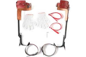 Lfhelper Baumklettern Ausrüstung，Rindsleder Design Klettern Bäume Artefakt，Climbing Spike Set，150kg/330lb，Baum steigeisen Baumkletterwerkzeug，Verbreitertem und Verdicktem Für Waldcamping Obstpflücken