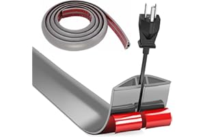 HENGRONGSHEN Cache Cable Sol, Petit Canal de Câble Flexible, 1M x 3cm Protege Cable Sol, Goulotte Passe Cable Sol Silicone, Cache Fil Électrique Sol Auto-Adhésif pour Tous Les Câbles(Gris)