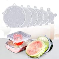 CARDEX Microwave Safe Silicone Stretch Lids reuseable Flexible Covers for Rectangle, Round, Square Bowls, Dishes, Plates…