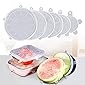 GAHI Set of 6 Reusable Safety Silicone Stretch Dishwasher Microwave and Freezer Safe Lids Flexible Covers for Rectangle…