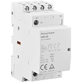 Heschen Home AC Contactor, HS1-25, 4 Pole 2NO 2NC, AC 220V/240V Coil Voltage, 35mm DIN Rail Mount