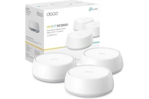 TP-Link Deco BE22 (3-Pack) - Sistema Wi-Fi 7 Mesh BE3600 (hasta 3,6 Gbps) – 2× Puertos Gigabit, MLO con backhaul Combinado, Seguridad HomeShield, Cobertura para más de 150 Dispositivos