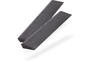 BEPCO Juego de 2 rampas para bordillos, 100 x 25 x 6 cm, de Goma (Negro), con Arandelas integradas en la rampa para su fijación.