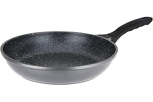 Sitram 714213 Poêle Fonte d'aluminium Intérieur effet Pierre Ø24 cm H5 cm - Revêtement anti-adhésif Whitford Xylan 2 couches sans PFOA, Manche thermorésistant soft touch - Tous feux dont induction