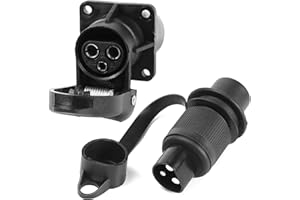 AGRISHOP 12V Spina 3 Poli Presa 3 Poli per Rimorchio,12V Spina E Presa 3 Poli,Spina 3 Poli per Rimorchio Connettore Maschio Femmina Adattatore per RV Caravan Trattore Camion Van Agricole