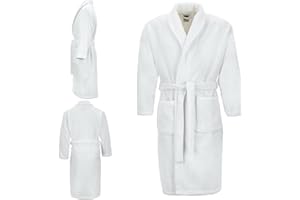 F4D Dressing Gown 100% Cotton 500 Gsm Shawl Bath Robes for Men,Soft Dressing Gown for Women UK,Towelling Robe for Men