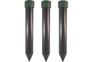 GRABACZ Odstraszacz Kretów, Gryzoni i Węży – Ultradźwiękowy Repeler do Ogrodu, 400 Hz, Zasilanie na 3 Baterie D, Zasięg do 600 m², Wodoodporny i Ekologiczny (2, Czarny)